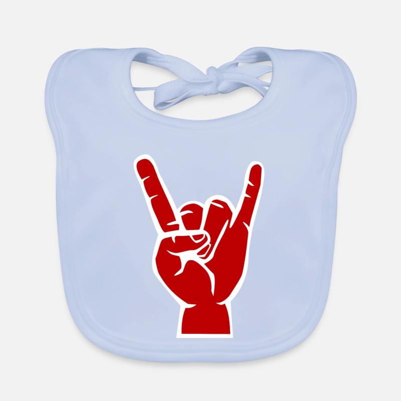 Devil's hand, Devil Rock cool metal symbol Organic Baby Bibs