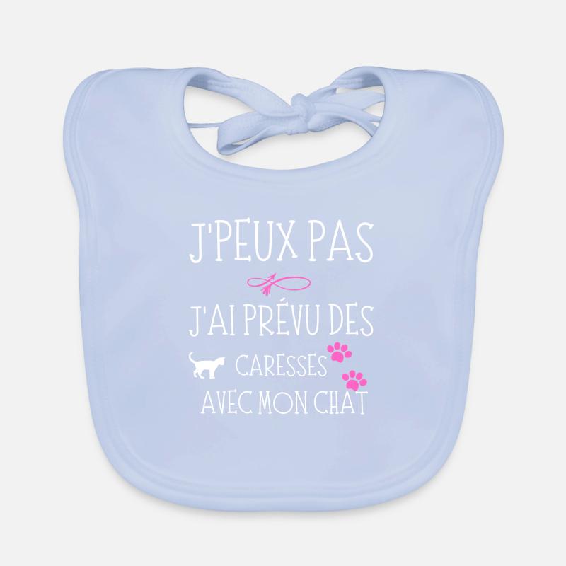 J'peux pas j'ai prévu des caresses avec mon chat Bavoir bio Bébé