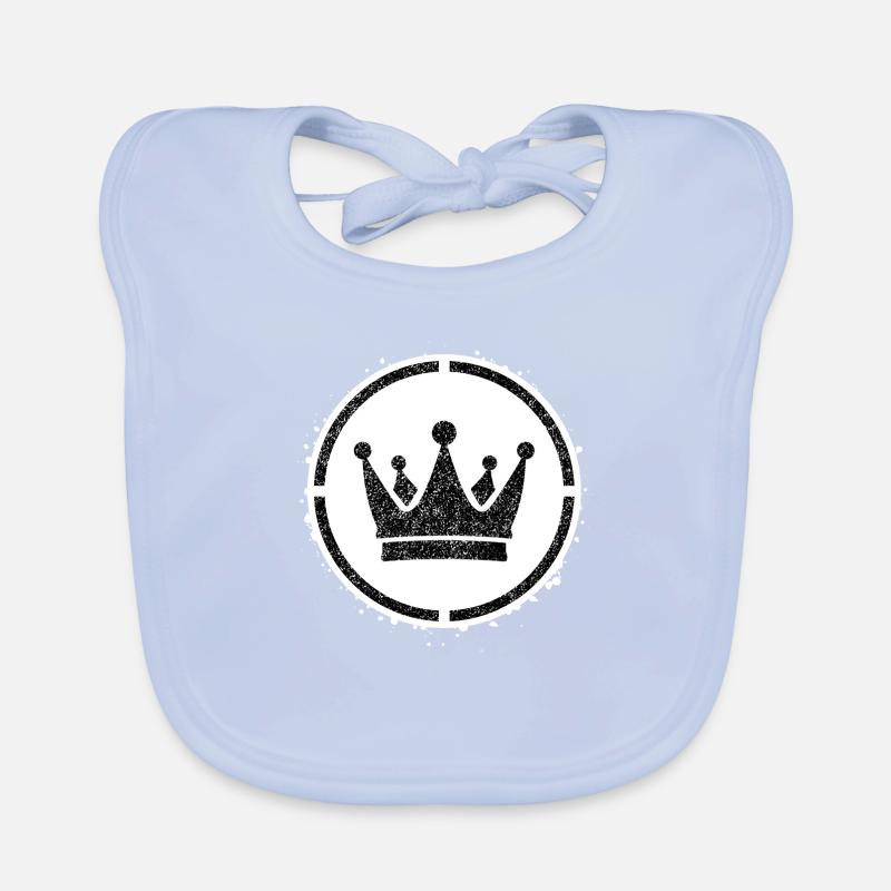 Sponge stencil Crown inside circle Organic Baby Bibs