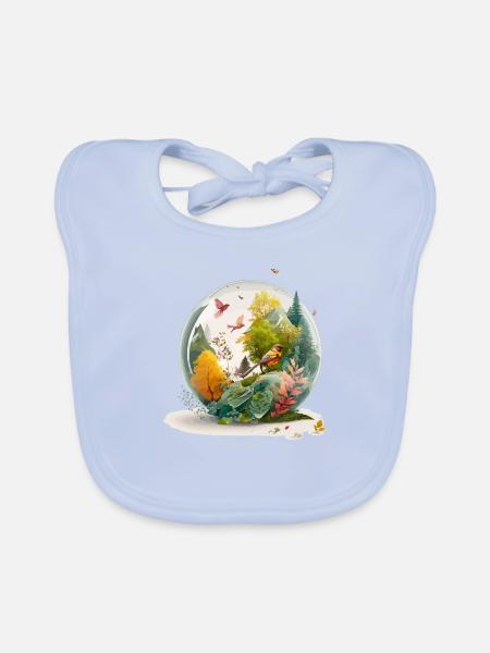Der Miniaturbohrer - Baby Bio-Lätzchen - sky Blue - Vorne