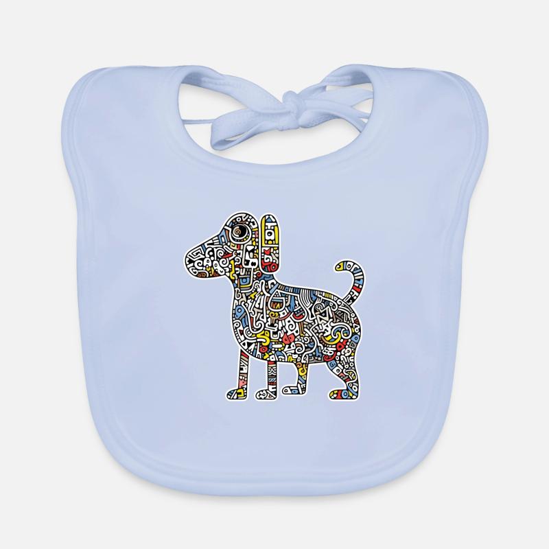 Dog Art Pattern Organic Baby Bibs