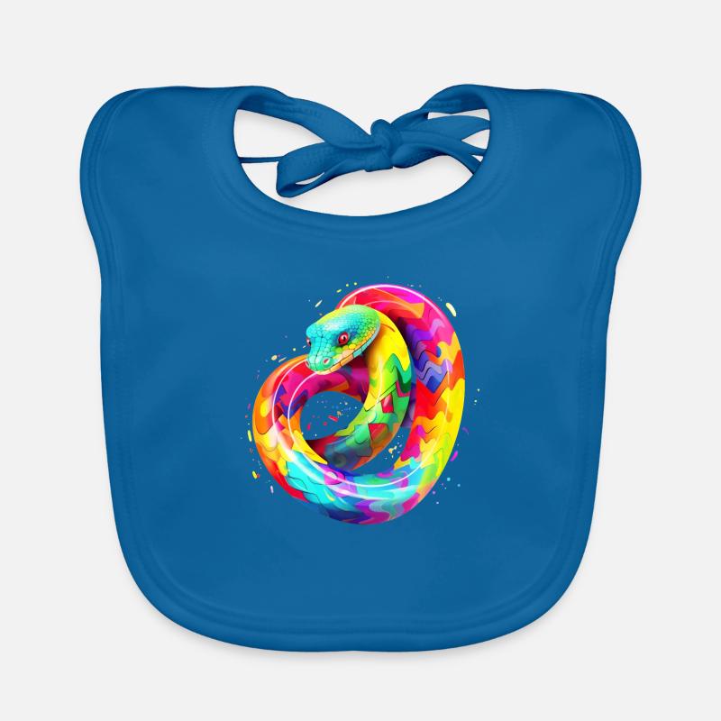 Regenbogen Schlange Baby Bio-Lätzchen