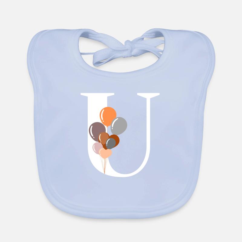 Buchstabe u Geburtstagsballon Baby Bio-Lätzchen