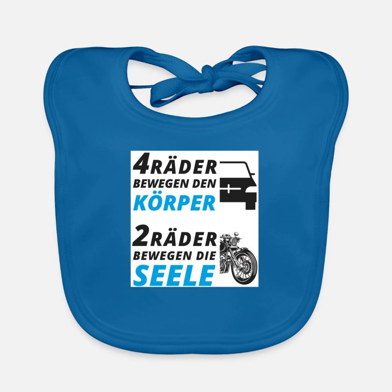 Motorradfahrer Spruch "2 Räder bewegen die Seele" Baby Bio-Lätzchen