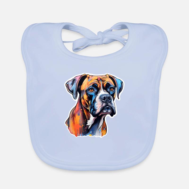 Boxerkopf psychedelisch Baby Bio-Lätzchen