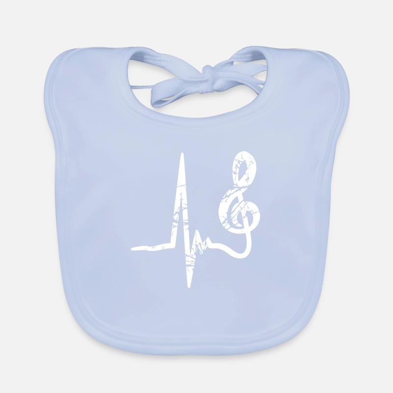 Music Pulse clef note melody music note Organic Baby Bibs