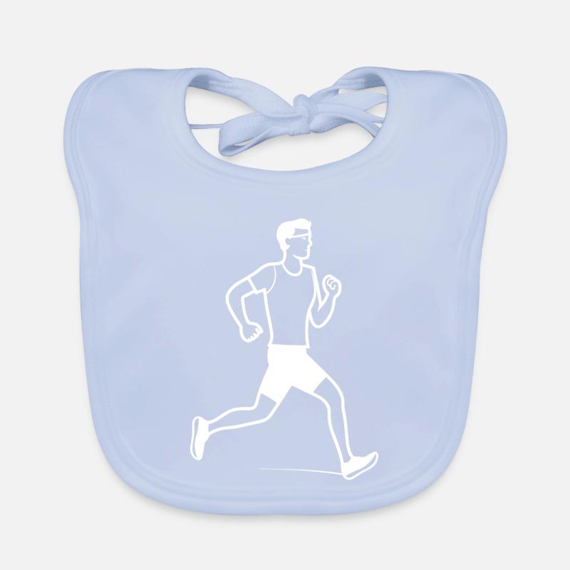Dessin au trait de coureur garçon Bavoir bio Bébé