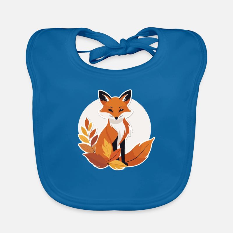 Fuchs im Herbst #8 - Baby Bio-Lätzchen - Pfauenblau