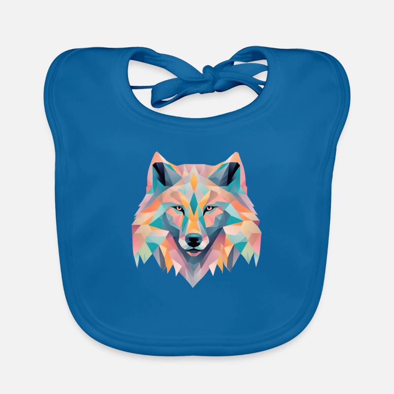Geometric wolf gift Organic Baby Bibs