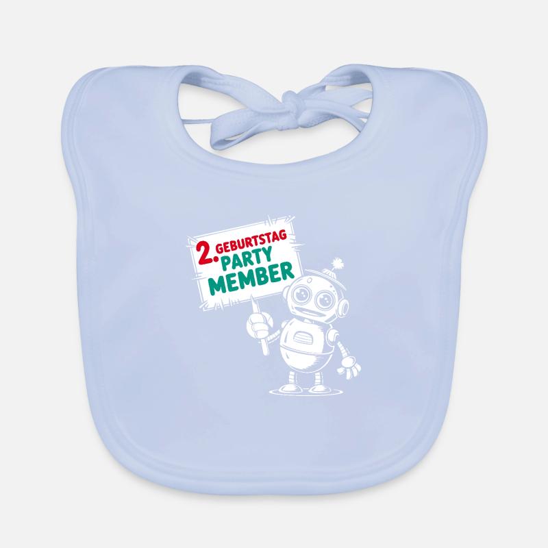 Ich bin zwei Jahre 2. Geburtstag Roboter Baby Bio-Lätzchen