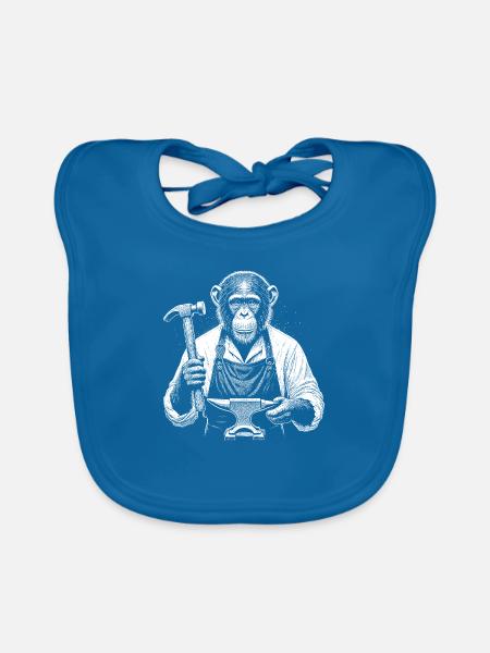 Schmied - Baby Bio-Lätzchen - Pfauenblau