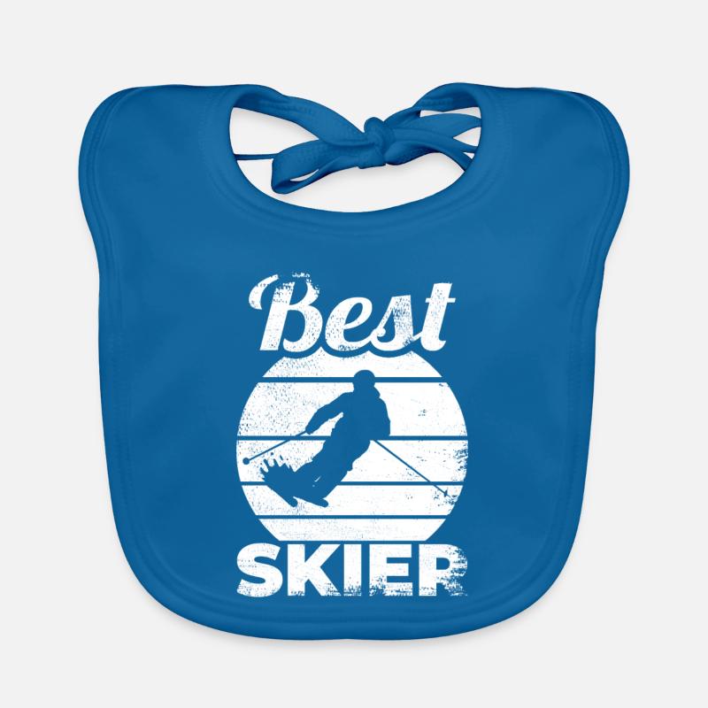 Bester Skifahrer - Baby Bio-Lätzchen - Pfauenblau