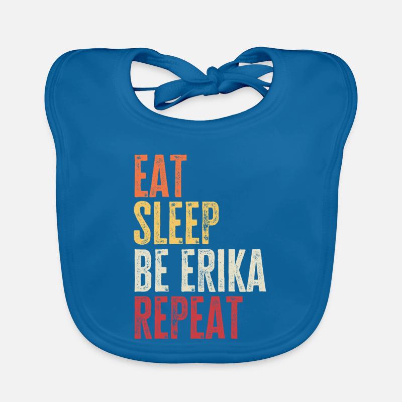 Mange, dors Be Erika Répéter Nom Rétro Bavoir bio Bébé