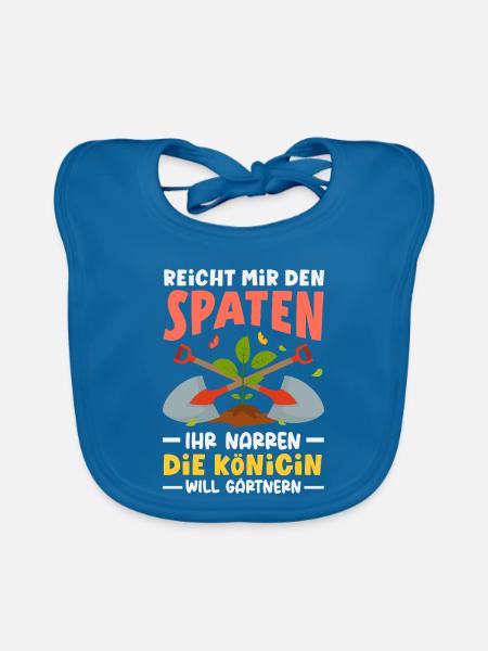 Königin Will Gärtnern - Baby Bio-Lätzchen - Pfauenblau