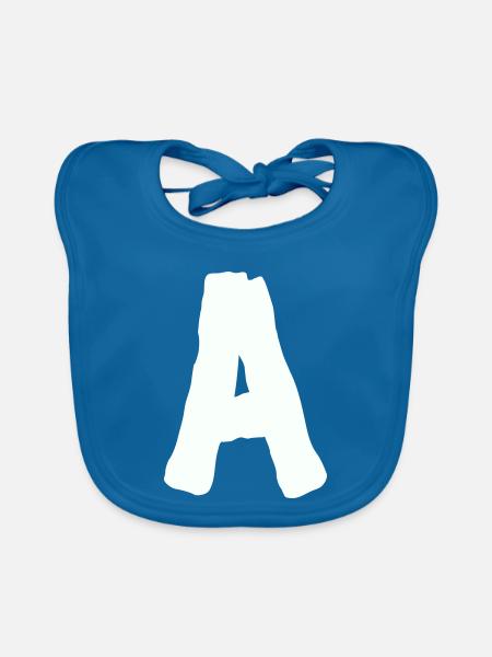 buchstabe_A- - Baby Bio-Lätzchen - Pfauenblau
