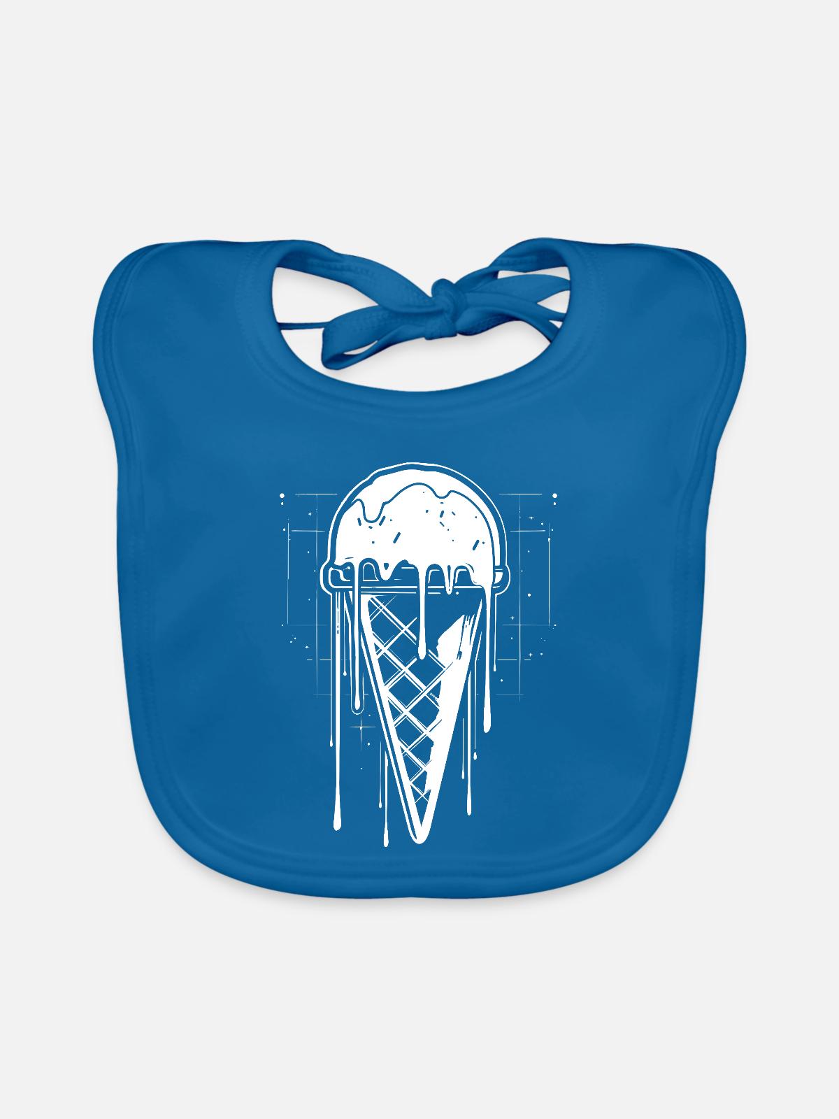 Eiswaffel Steampunk - Baby Bio-Lätzchen - Pfauenblau - Vorne
