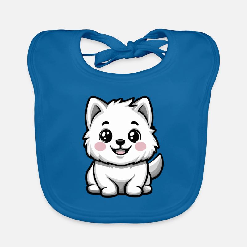 Chien Samoyède Mignon Bavoir bio Bébé