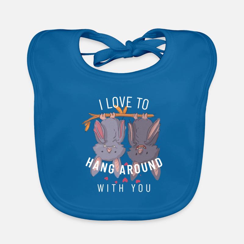 Valentine's Day Bats Saying Organic Baby Bibs
