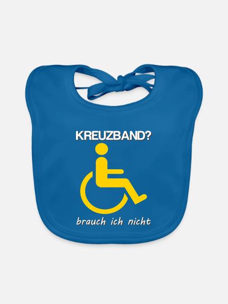 Kreuzbandriss - Baby Bio-Lätzchen - Pfauenblau