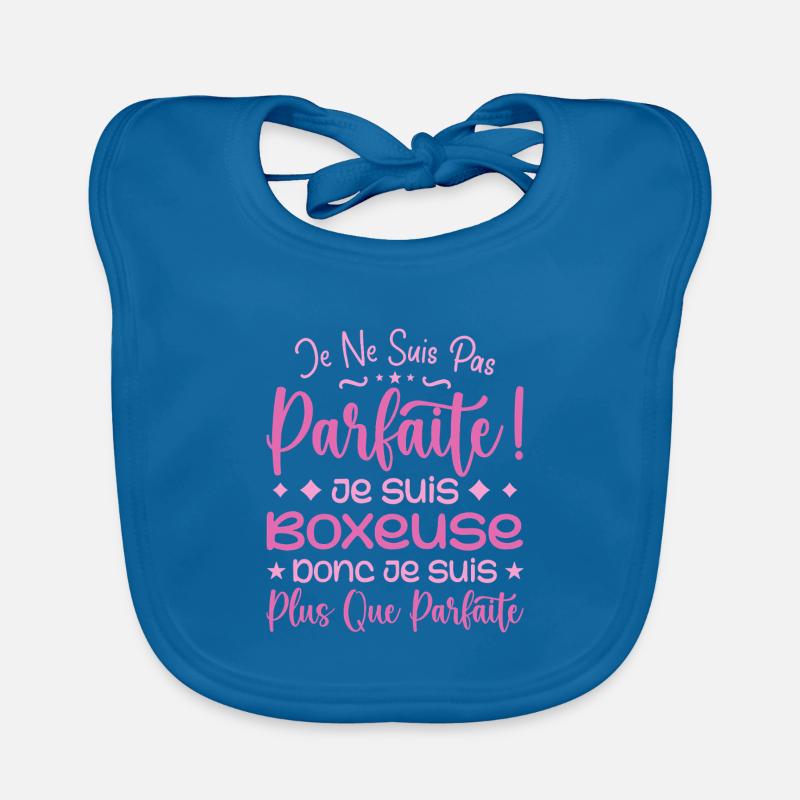 Une Boxeuse plus que parfaite, métier de rêve - Bavoir bio Bébé - bleu paon