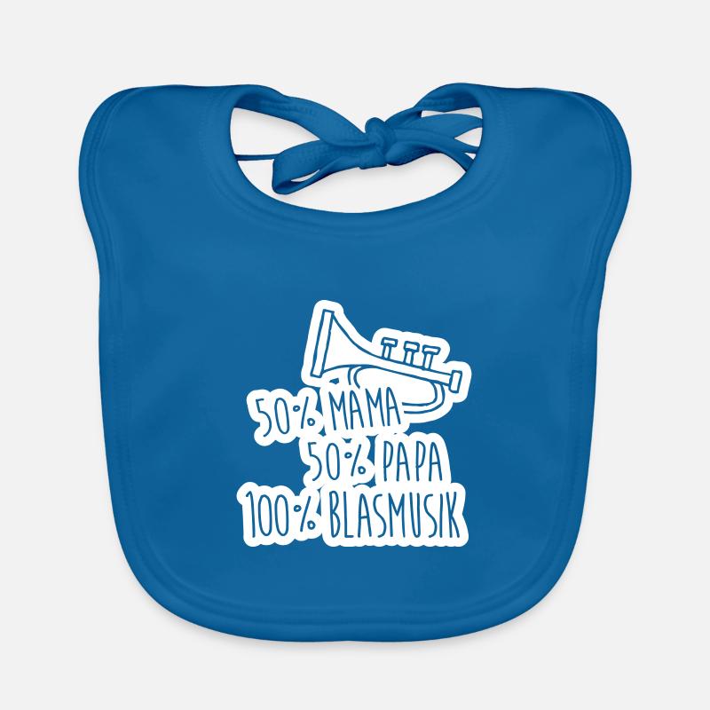 100% Blasmusik - Kindermotiv - Baby Bio-Lätzchen - Pfauenblau