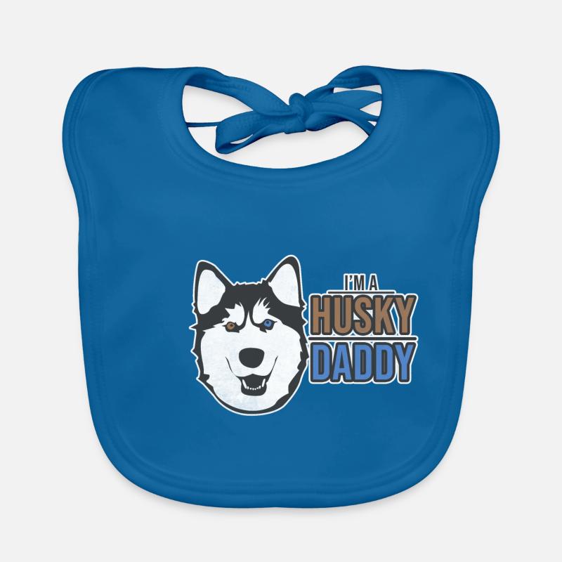 Husky - Bavoir bio Bébé - bleu paon