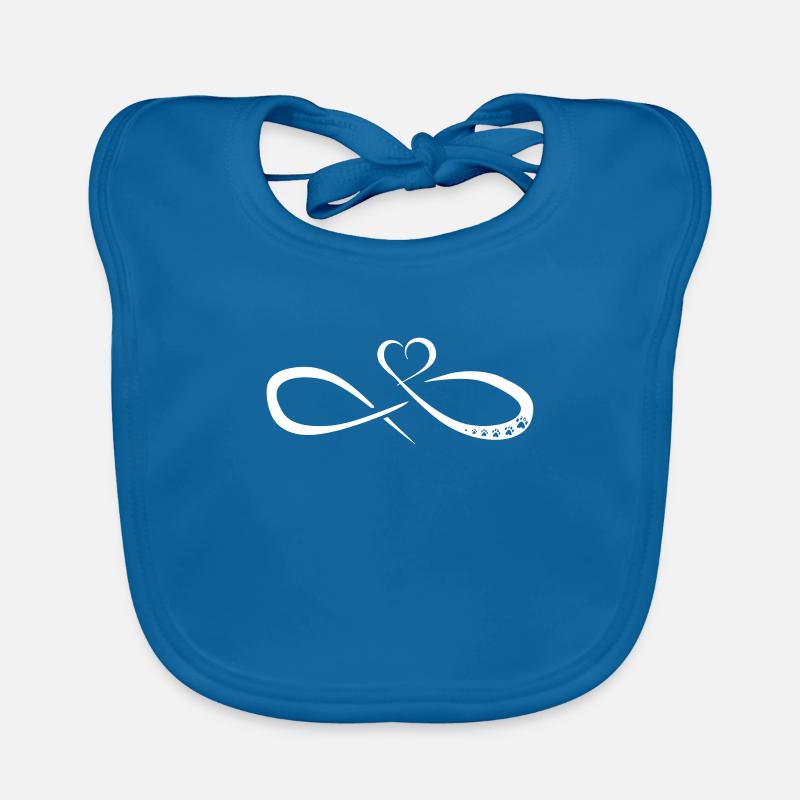 trace de pattes de coeur infini - Bavoir bio Bébé - bleu paon