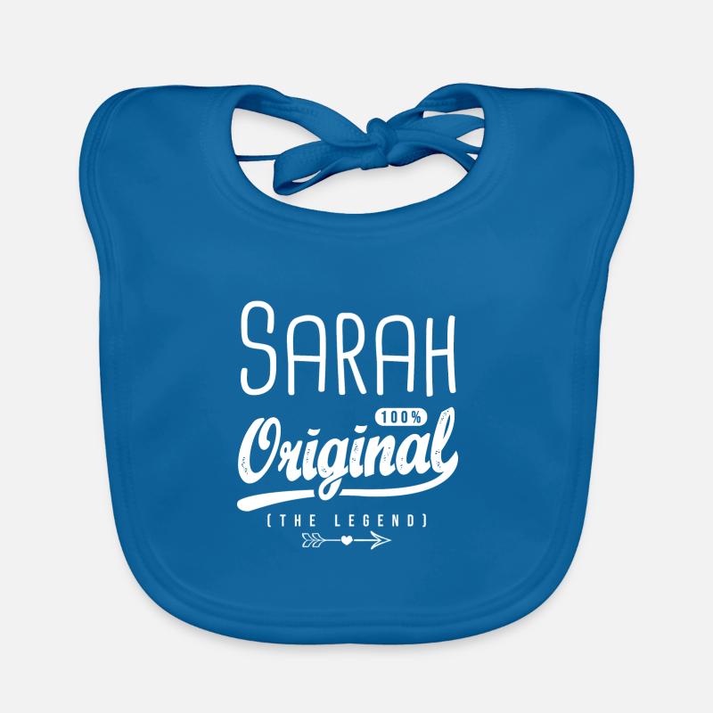 Sarah ORIGINAL personalized shirt first name Sarah Organic Baby Bibs