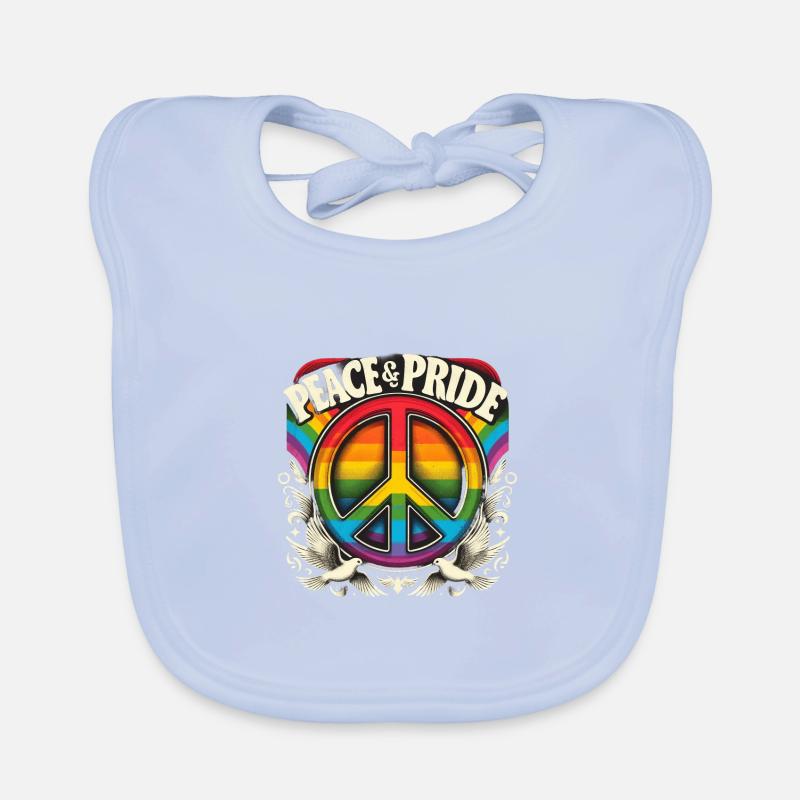 LGBT Pride Month Peace & Pride Design Baby Bio-Lätzchen