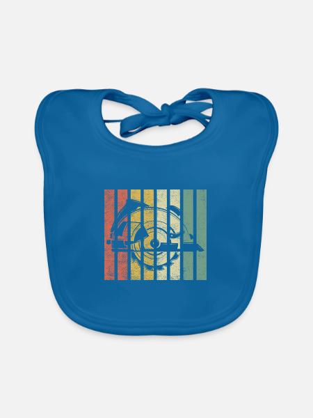 Vintage Retro Kreissäge Zimmermann Holzarbeiter - Baby Bio-Lätzchen - Pfauenblau - Vorne