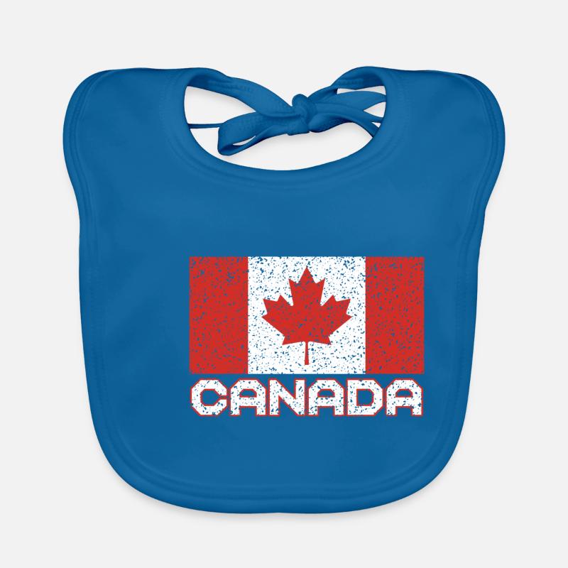 Drapeau du Canada Feuille d’érable Cadeau canadien Canada Bavoir bio Bébé
