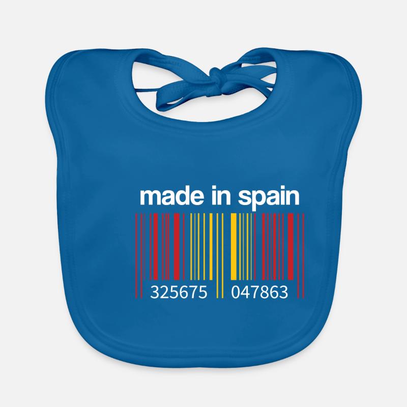Code-barres du drapeau de l’Espagne Fabriqué en Espagne Bavoir bio Bébé