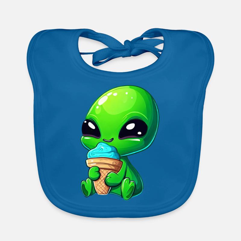 Alien Alien Ice Blue Green Organic Baby Bibs