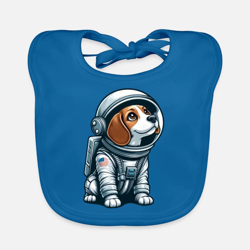 Beagle astronaut in space Organic Baby Bibs