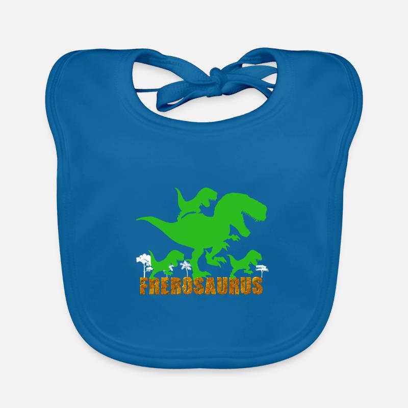 Frèrosaurus Citation Frère Dinosaure Cadeau - Bavoir bio Bébé - bleu paon