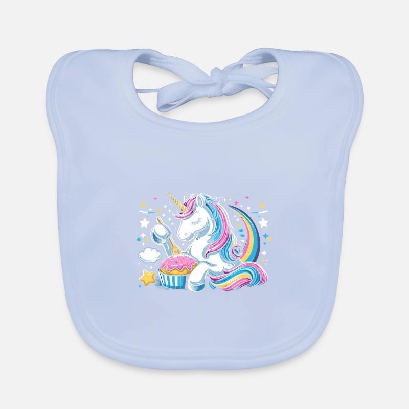 Einhorn Cupcake Herz Bäcker Backen Backen Cupcakes Baby Bio-Lätzchen