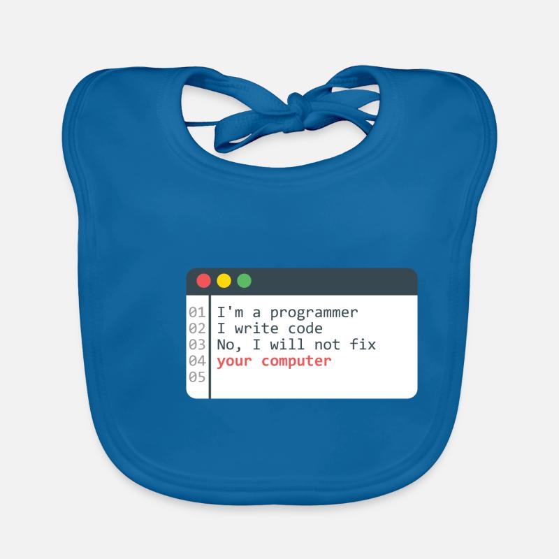 Programmierer HTML Computer Coder Codierung Programmierung - Baby Bio-Lätzchen - Pfauenblau
