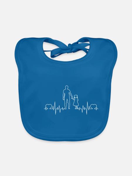 Vater & Tochter Herzschlag Papa & Kind Partnerlook - Baby Bio-Lätzchen - Pfauenblau