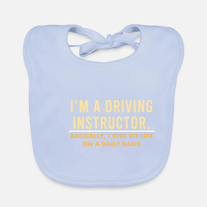 Caution Vehicles Driving School Staff Driving Instructor Organic Baby Bibs