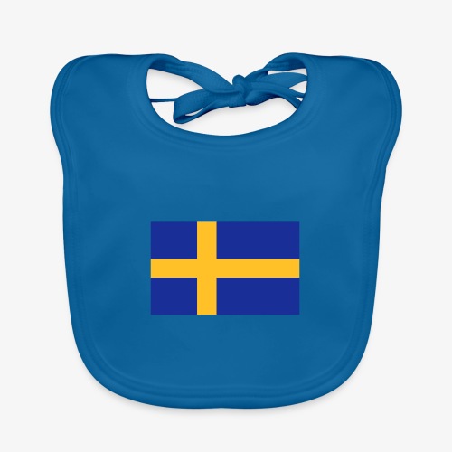 Svenska flaggan - Swedish Flag - Ekologisk babyhaklapp