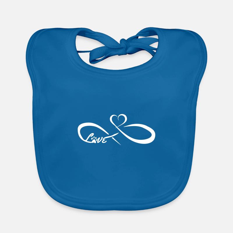 infinite heart pawing text Organic Baby Bibs