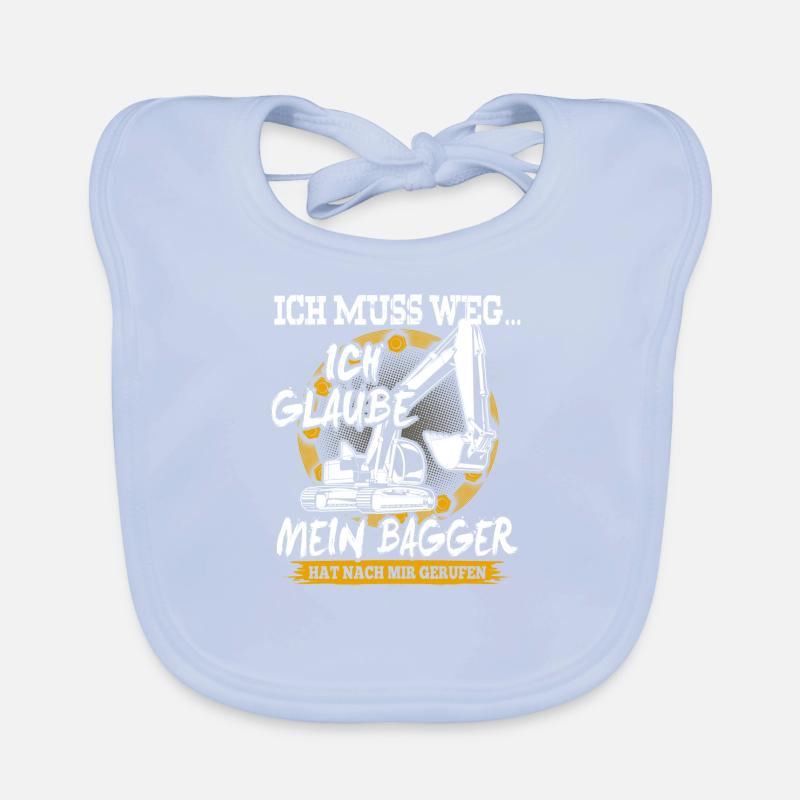 Bagger Baustelle Baumaschine Geschenk · muss weg Baby Bio-Lätzchen