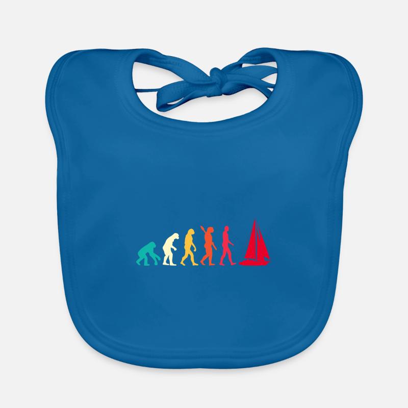 Evolution Graphic Sailboat Captain Sailing Sea Boa Baby Bio-Lätzchen