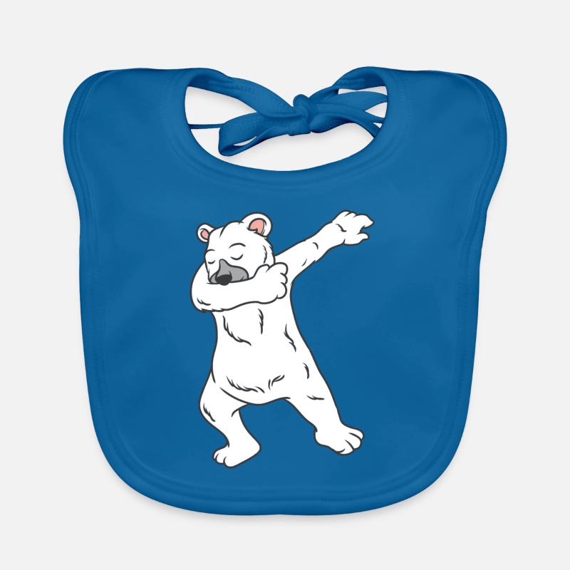 Christmas Polar Bear Dabbing Polar Bear Dab Design Organic Baby Bibs