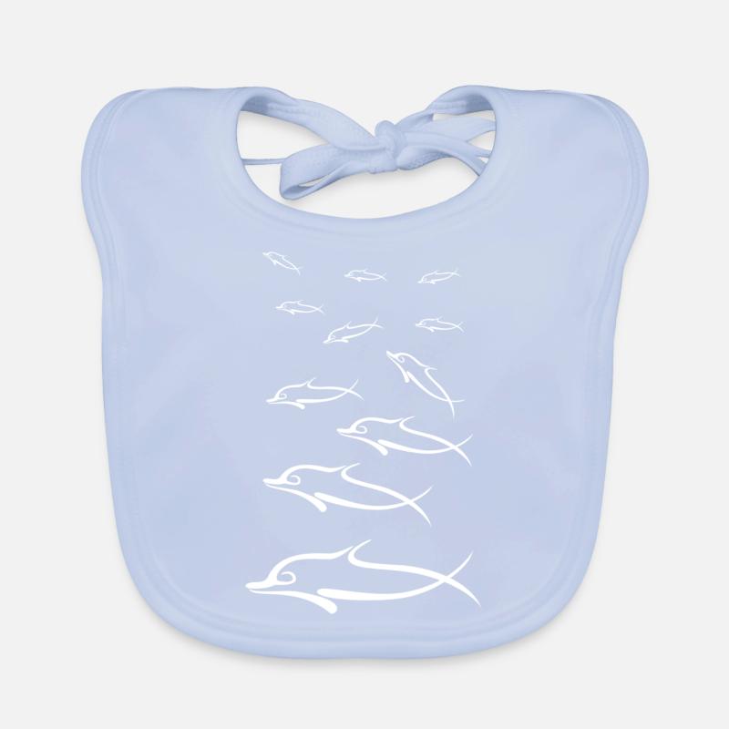 Dolphins group white Bavoir bio Bébé