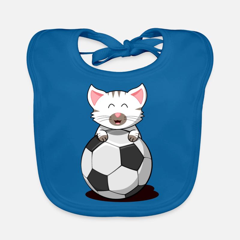 Chat soccer chaton bébé chat chat blanc chat Bavoir bio Bébé