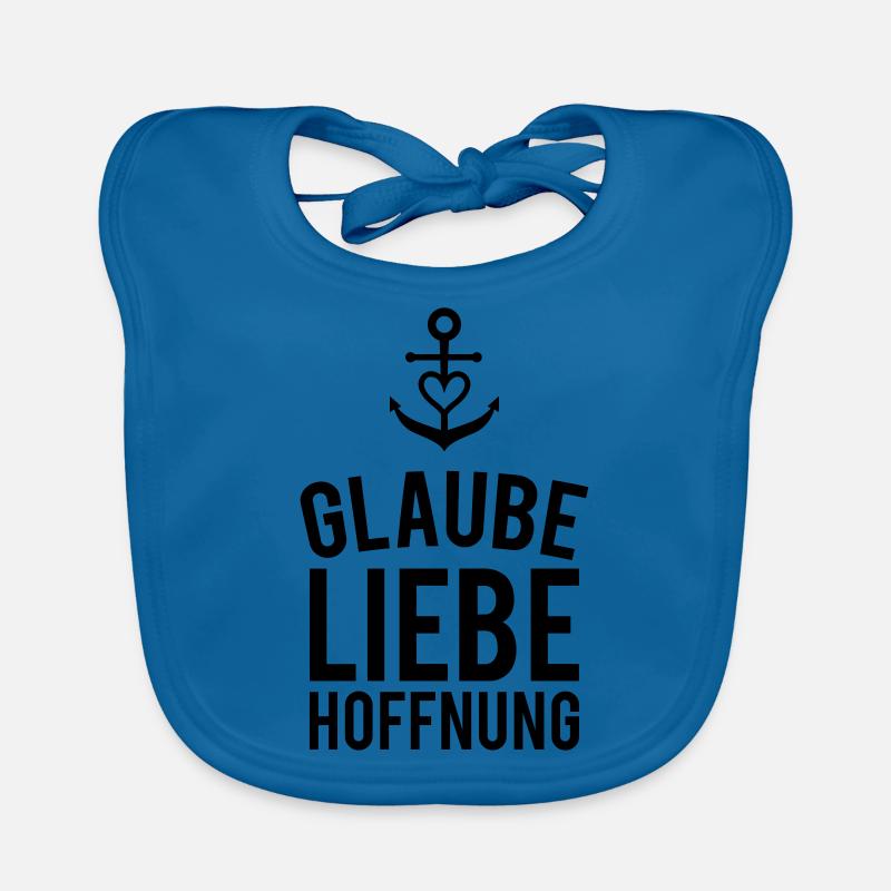 Glaube Liebe Hoffnung - Baby Bio-Lätzchen - Pfauenblau
