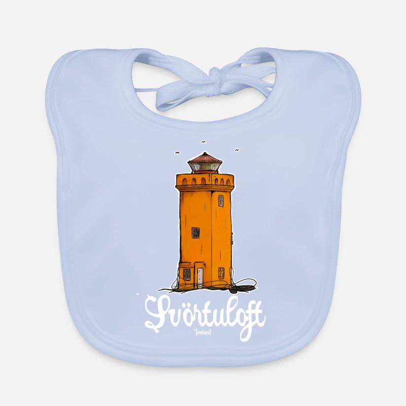 Svörtuloft Leuchtturm, Island Baby Bio-Lätzchen