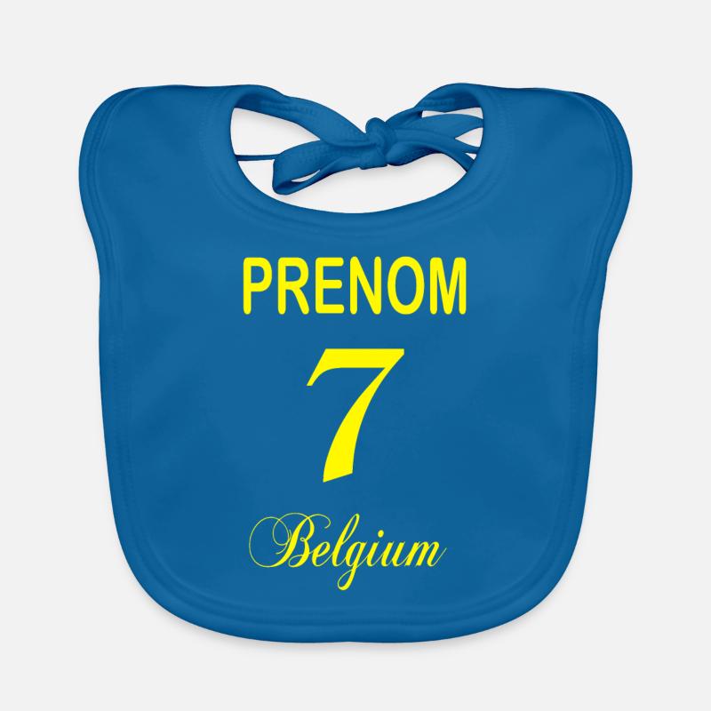 Votre Prénom - Bavoir bio Bébé - bleu paon
