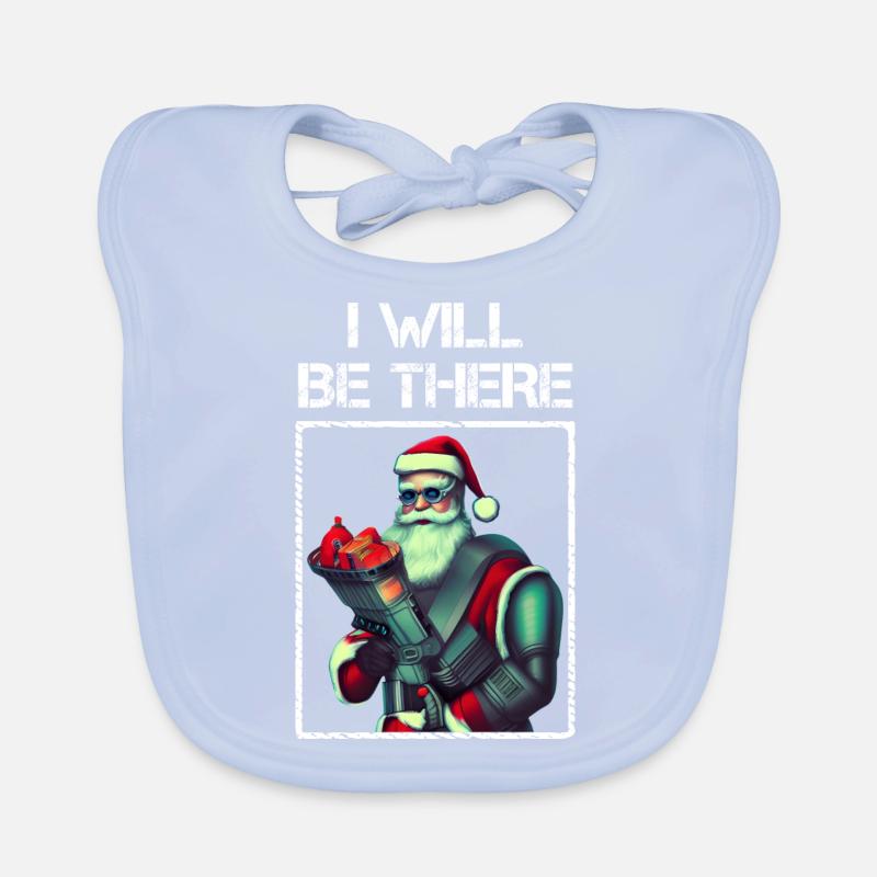 Futuristic Sci-Fi Punk Santa Claus Cyborg Organic Baby Bibs